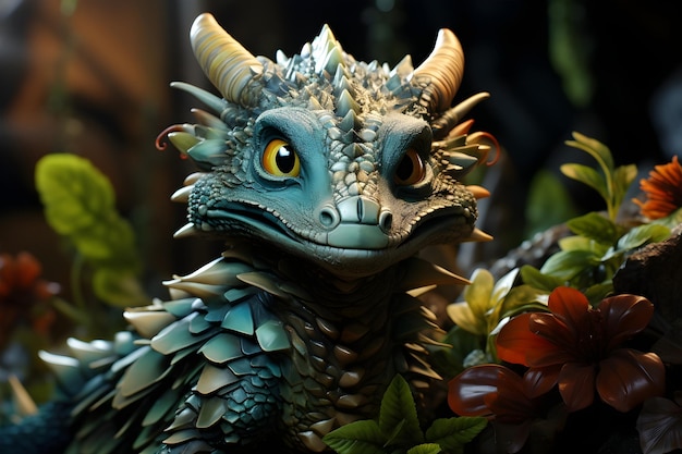 3d hard sculpt stilizzato drago