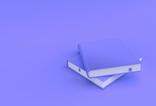 3D Render Libri pila di copertine di libri stile mockup segnalibro libro di testo Design