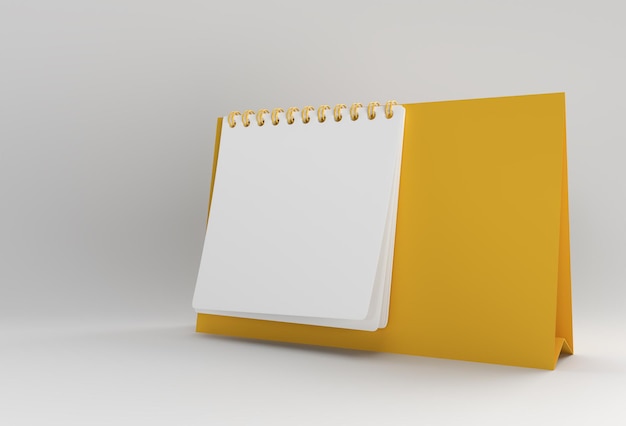 3D Render Notebook mock up con spazio vuoto pulito per il design e la pubblicità, vista prospettica dell'illustrazione 3d.