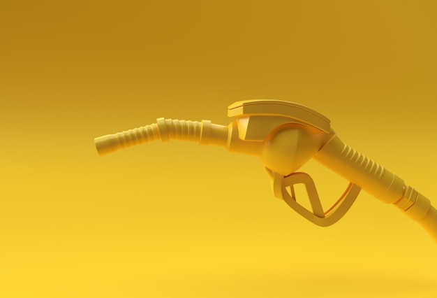 3D Render ugello della pompa del carburante isolato su sfondo colorato.