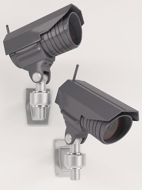 3D rendering di telecamera di sicurezza CCTV