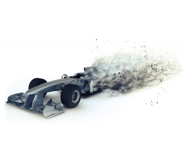 3D rendering di una corsa generico con effetto speciale velocità raffigurante