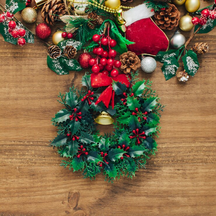 Foto gratuito abete di natale con ornamenti