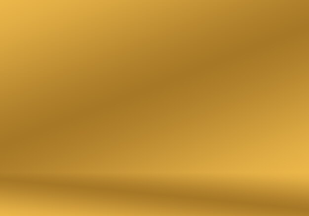 Abstract Luxury Gold gradiente giallo parete studio, bene utilizzare come sfondo, layout, banner e presentazione del prodotto.