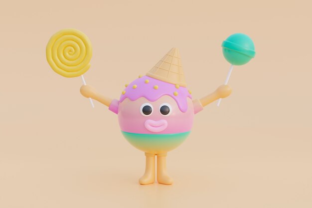 Adorabile personaggio 3d per bambini