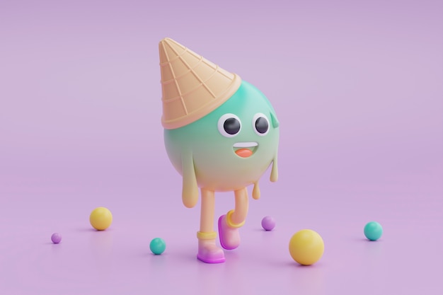 Adorabile personaggio 3d per bambini