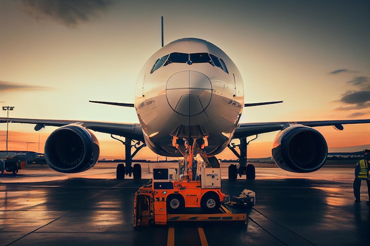 Foto gratuito aereo in pista vista frontale ai generativa