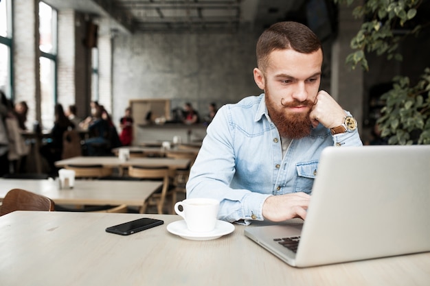 Affari, giovane, uomo, studiare