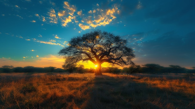 Albero fotorealistico con rami e tronco all'aperto in natura