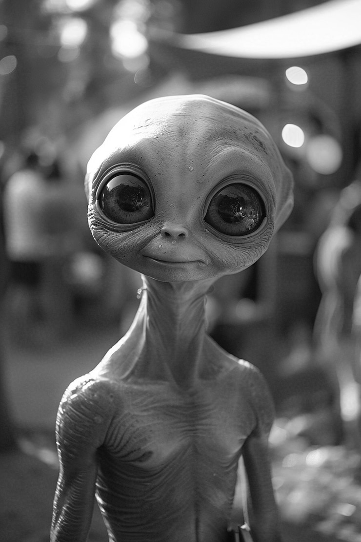 Foto gratuito alien monocromatico a colpo medio
