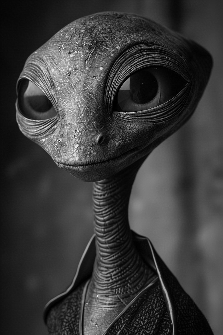 Foto gratuito alien monocromatico a colpo medio