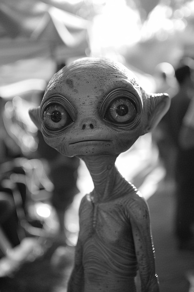 Foto gratuito alien monocromatico a colpo medio