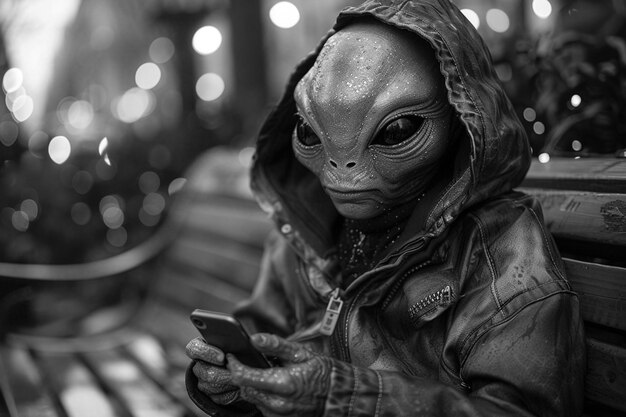 Alien monocromatico a colpo medio