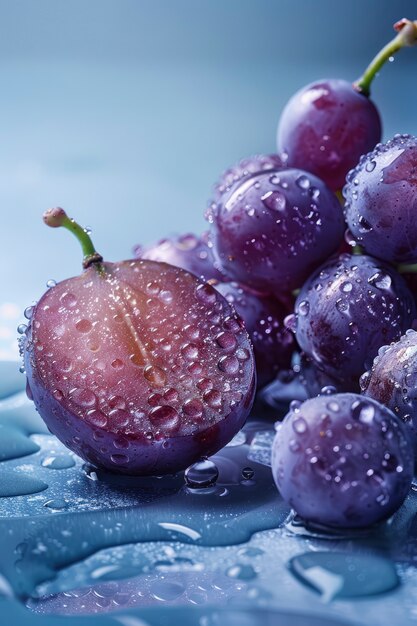 Alimenti crudi con gocce d'acqua in studio