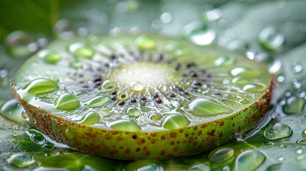 Alimenti crudi con gocce d'acqua in studio