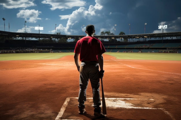 Allenatore maschile di baseball sul campo