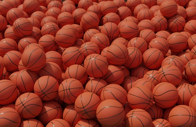 Alto angolo di composizione con palloni da basket