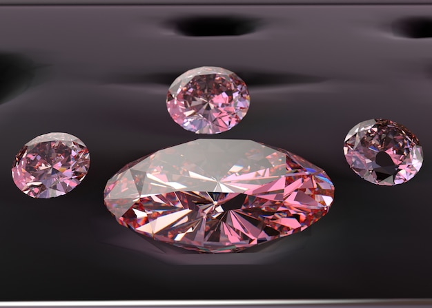 Alto angolo di disposizione dei diamanti rosa