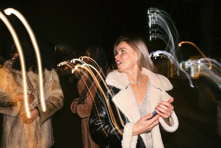 Foto gratuito amici di tiro medio che si divertono alla festa