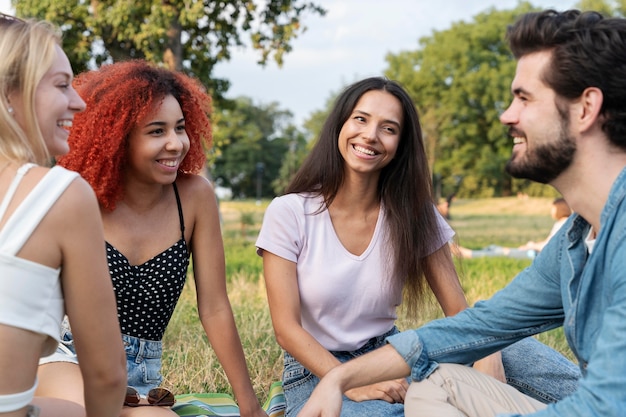 Amici ravvicinati che escono insieme