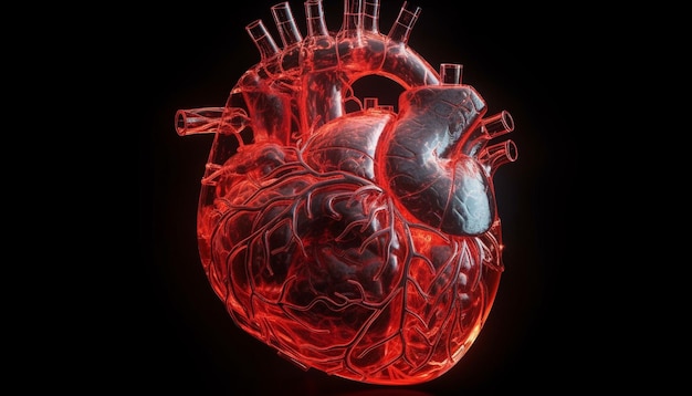 Anatomia astratta simbolo cuore arteria vena fibra generata da AI