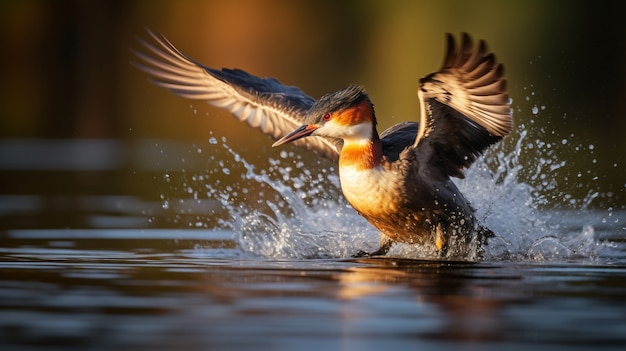 Anatra che vive la vita nella natura