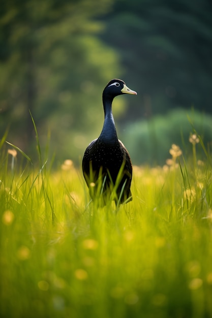 Anatra che vive la vita nella natura