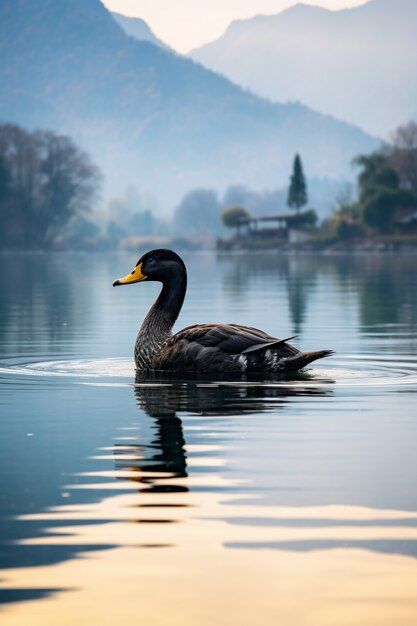 Anatra che vive la vita nella natura