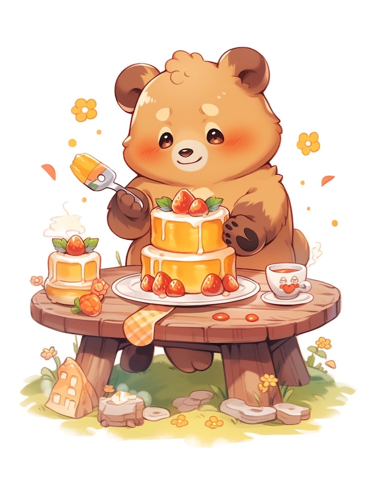 Foto gratuito animali che mangiano torte dolci e deliziose