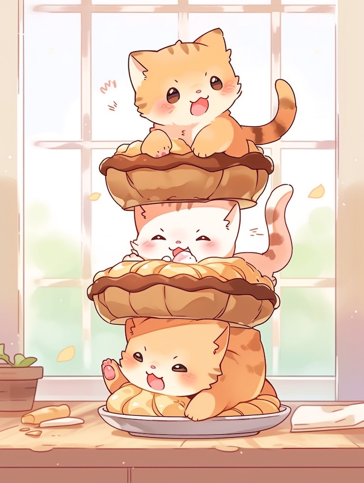Foto gratuito animali che mangiano torte dolci e deliziose