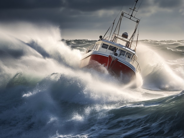 Ansia indotta da tempesta in mare con barca