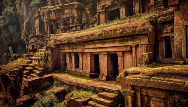 Antiche rovine di Angkor un mistero spirituale generato dall'intelligenza artificiale
