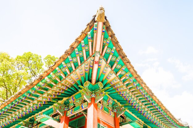 Architettura nel Palazzo di Changdeokgung nella città di Seoul in Corea