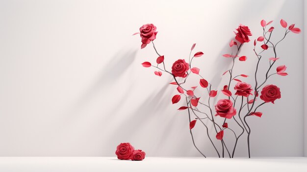 Arredamento di fiori di rosa 3d