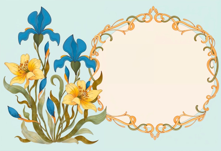 Foto gratuito art nouveau bellissimi fiori