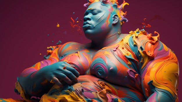 Arte digitale uomo di tiro medio
