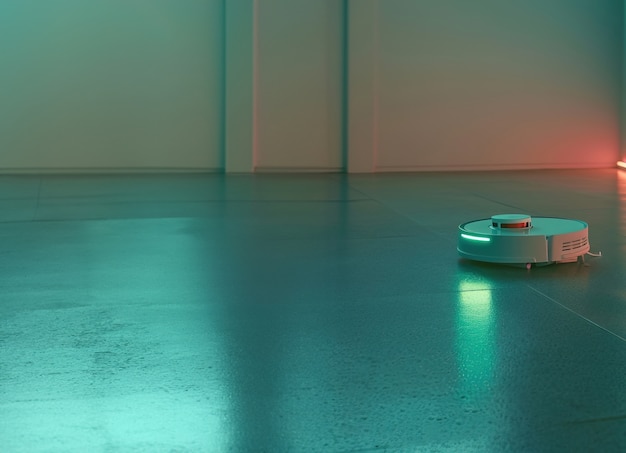 Aspirapolvere robot al neon