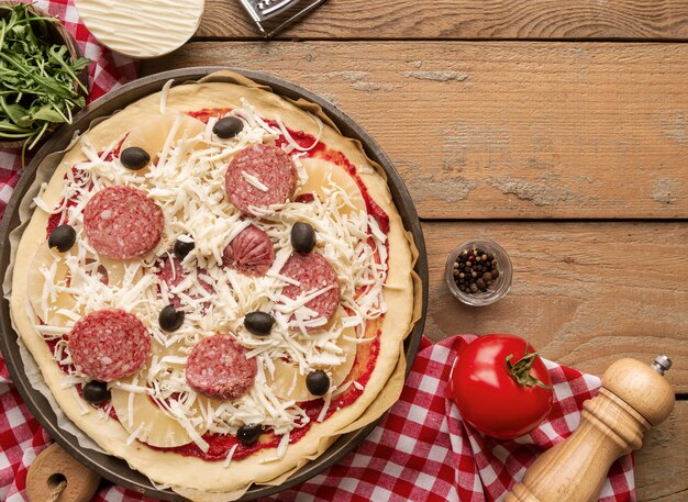 Assortimento con deliziose pizze tradizionali