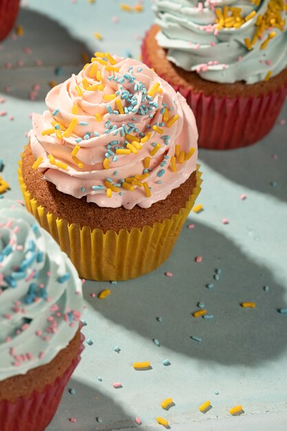 Assortimento cupcakes con glassa