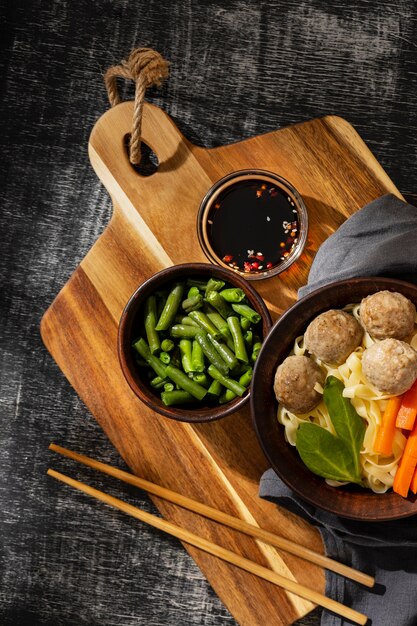 Assortimento di bakso tradizionale indonesiano
