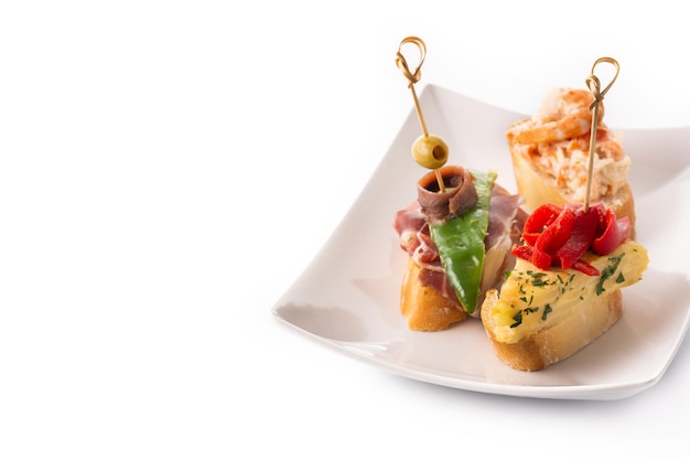 Assortimento di pintxos spagnoli