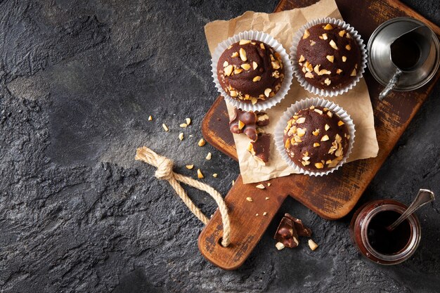 Assortimento di prodotti da forno dolci vista dall'alto