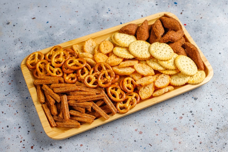 Foto gratuito assortimento di spuntini malsani.
