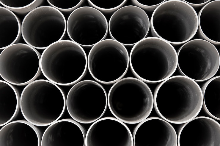 Foto gratuito assortimento di tubi pvc di costruzione minimalista