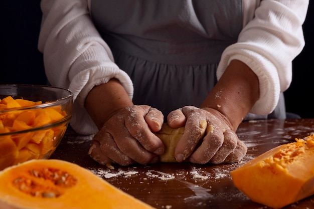 Assortimento per fare la torta di zucca