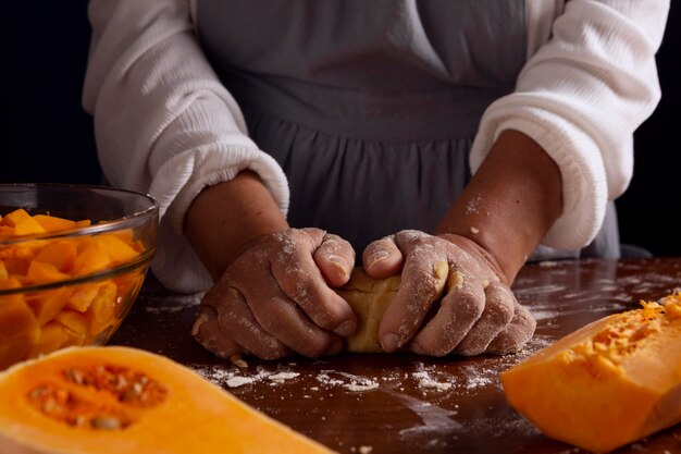 Assortimento per fare la torta di zucca