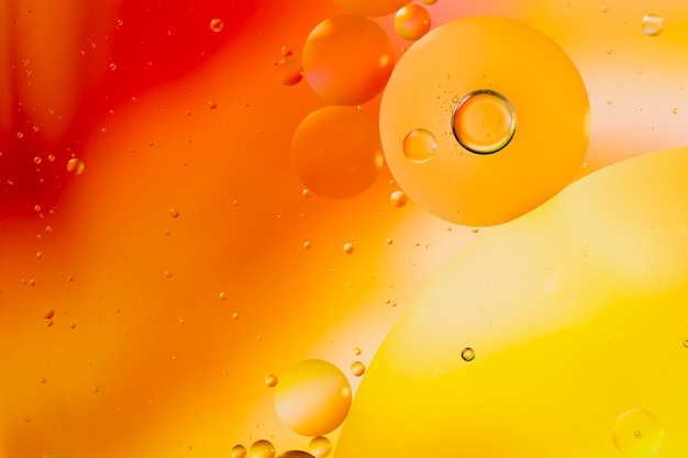 Astrazione gradiente di colore accompagnata da bolle fluide trasparenti
