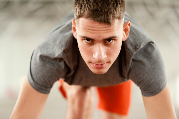 Foto gratuito atleta di primo piano pronto a correre