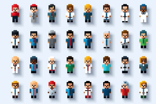 Attività di gioco di personaggi a 8 bit