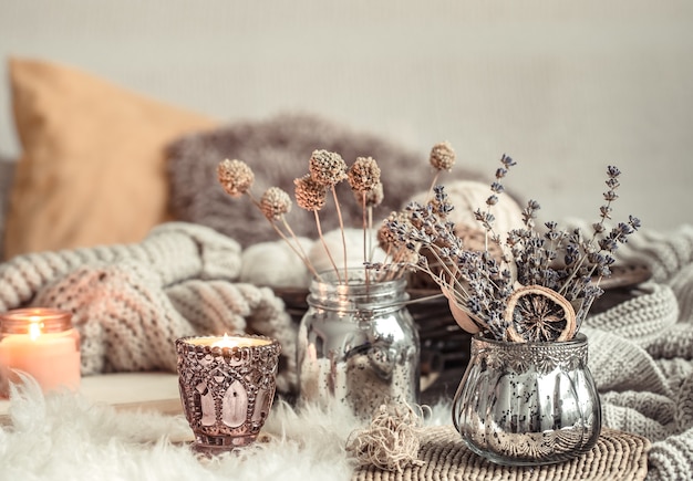 Autumn Still Life decorazioni per la casa in una casa accogliente.